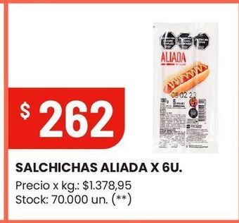 Changomas Salchichas aliada x 6un oferta