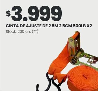 Changomas Cinta de ajuste de 2 5m 2 5cm 500lb x2 oferta