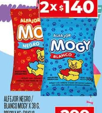 Supermercados DIA ALFEJOR NEGRO/ BLANCO MOGY X 38 G. oferta