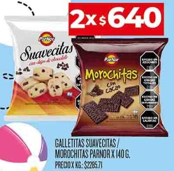 Supermercados DIA GALLETITAS SUAVECITAS/ MOROCHITAS PARNOR X 140 G. oferta