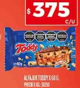 Supermercados DIA ALFAJOR TODDY X 6OG oferta