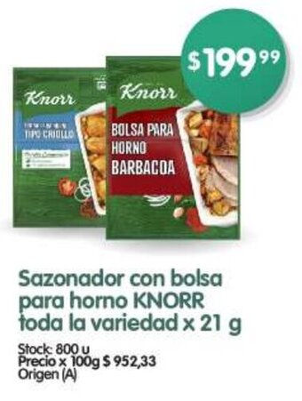 Supermercados Buenos Días Sazonador con bolsa para horno KNORR toda la variedad x 21 g oferta