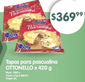 Supermercados Buenos Días Tapas para pascualina OTTONELLO x 420 g oferta