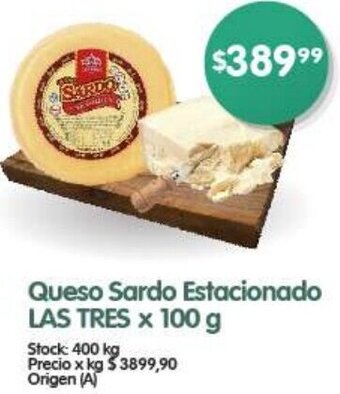 Supermercados Buenos Días Queso Sardo Estacionado LAS TRES X 100 g oferta