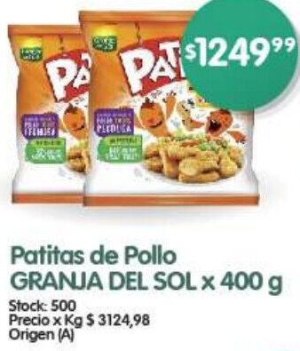 Supermercados Buenos Días Patitas de Pollo GRANJA DEL SOL x 400 g oferta