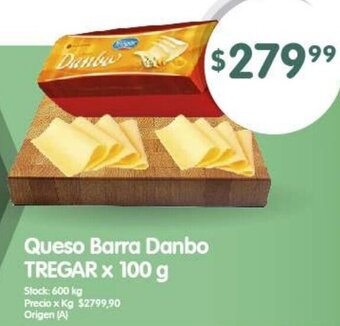Supermercados Buenos Días Queso Barra Danbo TREGAR x 100 g oferta