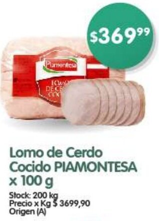 Supermercados Buenos Días Lomo de Cerdo Cocido PIAMONTESA x 100g oferta