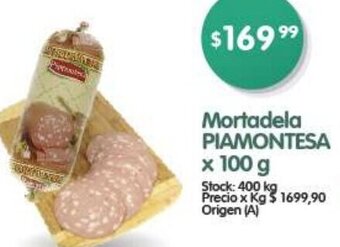 Supermercados Buenos Días Mortadela PIAMONTESA x 100g oferta