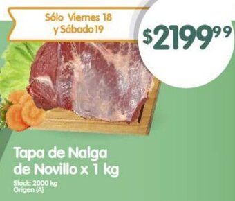 Supermercados Buenos Días Tapa de Nalga de Novillo x 1 kg oferta