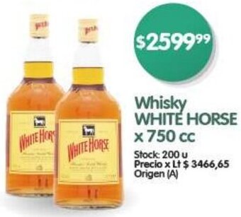 Supermercados Buenos Días Whisky WHITE HORSE x 750 cc oferta