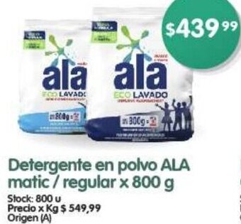 Supermercados Buenos Días Detergente en polvo ALA matic / regular x 800 g oferta