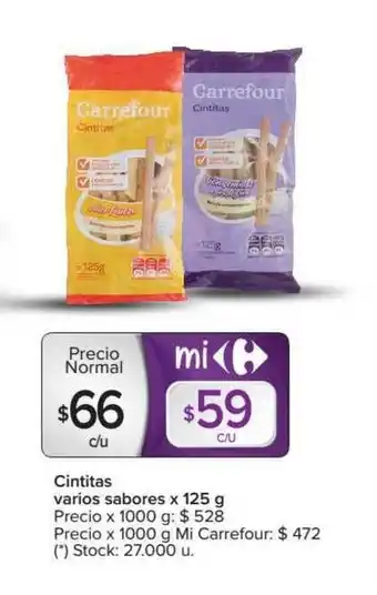 Carrefour Cintitas Varios Sabores x 125g oferta