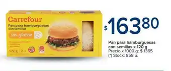 Carrefour Pan Rapa Hamburguesas Con Semillas x 120g oferta