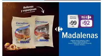 Carrefour Madalenas Rellenas Varios Sabores oferta