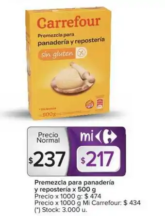 Carrefour Premezcla Para Panadería Y Repostería x 500g oferta