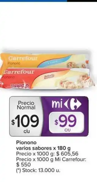 Carrefour Pionono Varios Sabores x 180g oferta