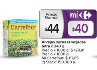 Carrefour Arvejas Secas Remojadas Tetra x 340g oferta