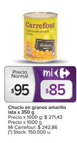 Carrefour Choclo En Granos Amarillo Lata x 350g oferta