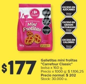 Carrefour Galletitas mini frolitas "Carrefour Classic" bolsa x 160 g. oferta