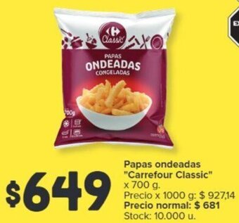 Carrefour Papas ondeadas "Carrefour Classic" x 700 g. oferta