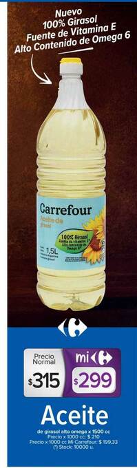 Carrefour Aceite De Girasol Alto Omega oferta