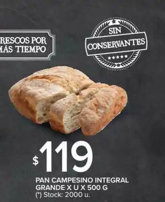 Carrefour Pan Campesino Integral Grande x 500 g oferta