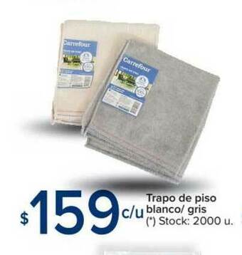 Carrefour Trapo De Piso Blanco Gris oferta