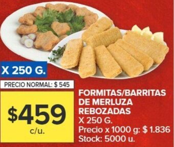 Carrefour FORMITAS/BARRITAS DE MERLUZA REBOZADAS X 250 G. oferta