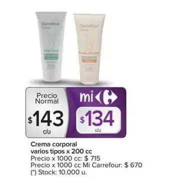 Carrefour Crema Corporal Varios Tipos oferta