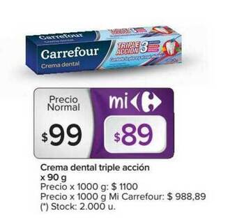 Carrefour Crema Dental Triple Acción oferta