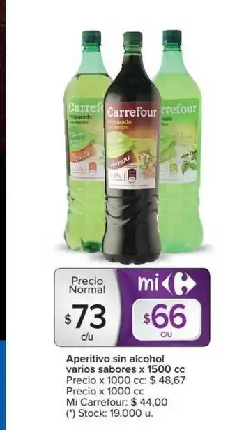 Carrefour Aperitivo Sin Alcohol Varios Sabores x 1500 cc oferta