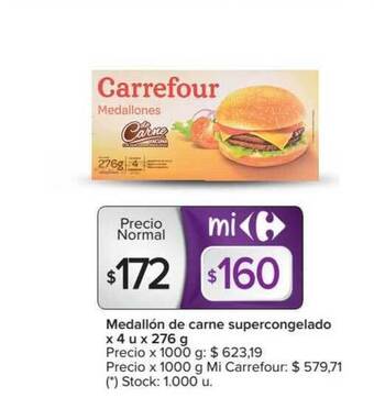 Carrefour Medallón De Carne Supercongelado oferta