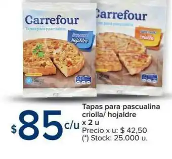 Carrefour Tapas Para Pascualina Criolla Hojaldre x 2 u oferta
