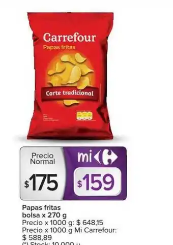 Carrefour Papas Fritas Bolsa x 270 g oferta