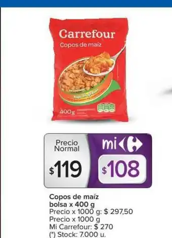 Carrefour Copos De Maíz Bolsa x 400 g oferta