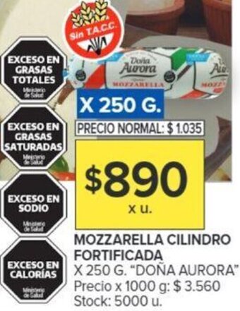 Carrefour MOZZARELLA CILINDRO FORTIFICADA X 250G oferta