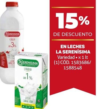 Makro EN LECHES LA SERENÍSIMA Variedad. x 1 lt oferta