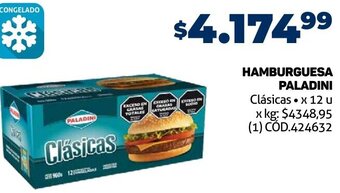 Makro HAMBURGUESA PALADINI Clásicas x 12 u x kg oferta