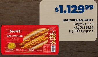 Makro SALCHICHAS SWIFT Largas • x 12 u oferta