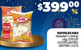 Makro RAVIOLES M&K Variedad x 500 gr oferta