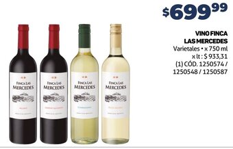Makro VINO FINCA LAS MERCEDES Varietales •x 750 ml oferta