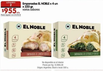 Disco Empanadas EL NOBLE x 4 un x 320 gr. oferta