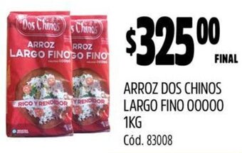 ARROZ DOS CHINOS LARGO FINO 00000 1KG Cód. 83008