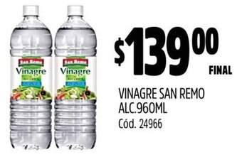 Supermercados Yaguar VINAGRE SAN REMO ALC.960ML oferta