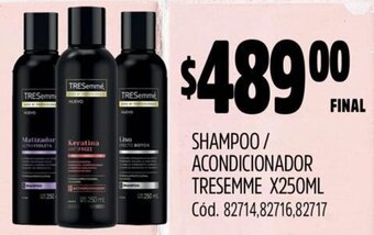 Supermercados Yaguar SHAMPOO / ACONDICIONADOR TRESEMME X250ML oferta