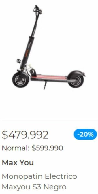 Max You Monopatin Electrico Maxyou S3 Negro