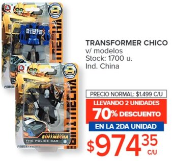 Carrefour Market TRANSFORMER CHICO v/ modelos Stock: 1700 u. oferta