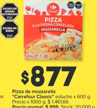 Carrefour Market Pizza de mozzarella "Carrefour Classic" estuche x 600 g. oferta