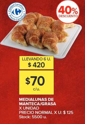 Carrefour Market MEDIALUNAS DE MANTECA/GRASA X UNIDAD oferta
