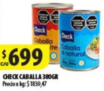 Punto Mayorista CHECK CABALLA 380GR oferta